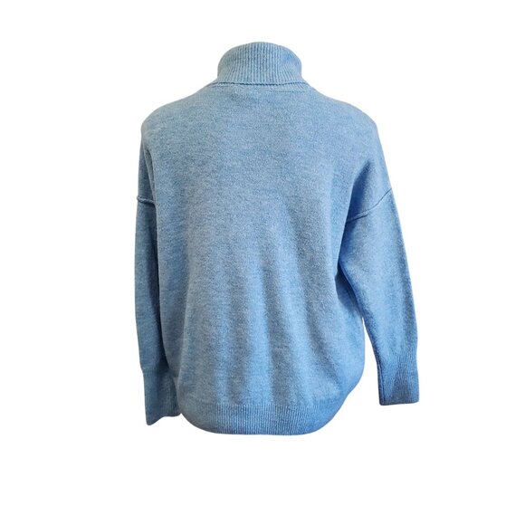 Vince Camuto Womens Light Blue Oversized Cozy Turtleneck Sweater Sz XS - Picture 5 of 10